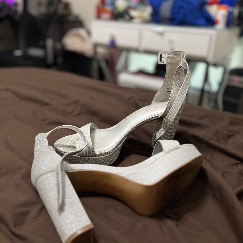 Elegant Silver Women's Heels